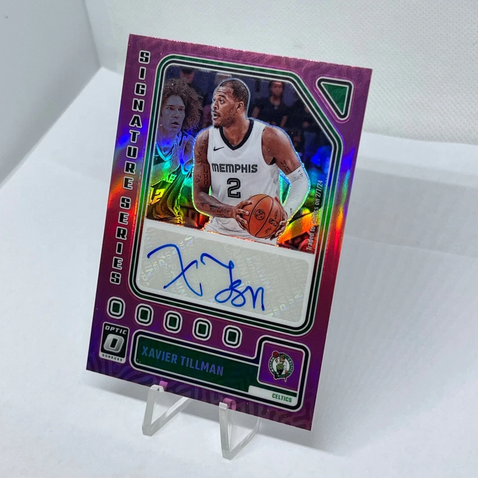2023-24 PANINI DONRUSS OPTIC XAVIER TILLMAN PINK PRIZM AUTOGRAPH #’D /25 CELTICS - Image 3 of 4