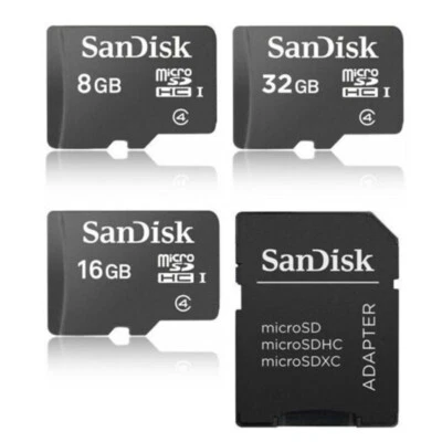 Tarjeta de memoria SanDisk 2GB 4G 8GB 16G 32GB TF Micro SD SDHC estándar C4 + adaptador