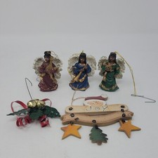 Black, African American Musical Angels, Set of 3 Christmas Ornaments With extras