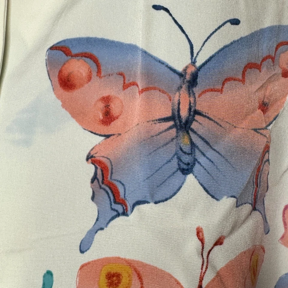 Maggie Sweet Womens Y2K Top Sz M Button Up Shirt Short Sleeve Butterflies NWT - Image 4 of 4