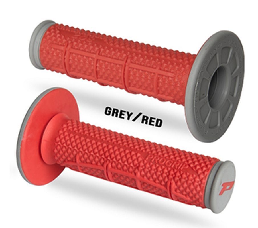 Poignées PG802 gris et rouge en bi-composant de haute qualité pour moto