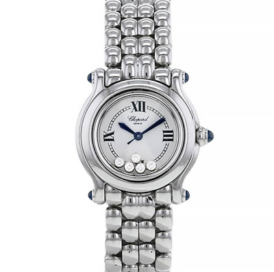 Chopard Happy Sport 26mm Steel 5 Diamond White Roman Dial 8245 Quartz WA586996