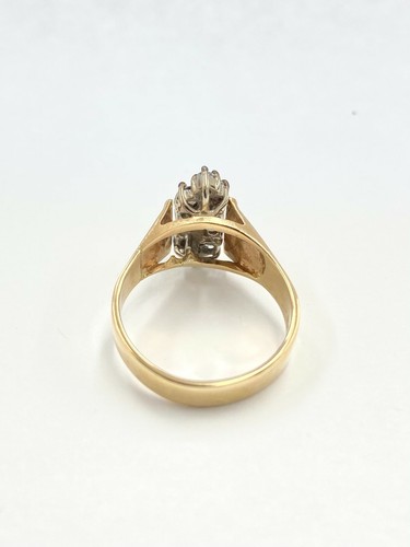 1.00 CT Total Weight Genuine 5.85gm Diamond Cluster Ring 14KT Yellow Gold Size 9 - Picture 2 of 3