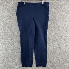 Talbots Women's Dress Pants Size 10 Blue Chatham Ankle Mid Rise Side Zip