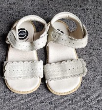 Livie and Luca Girls Grey Suede Posey Summer Sandal Toddler Size 8