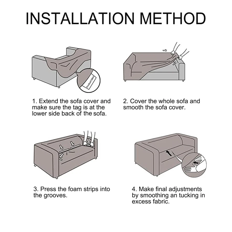 High Stretch Slipcover Sofa Covers Lounge Protector 1 2 3 4 Seater Couch Cover - image 3 of 4