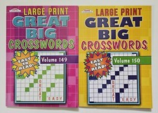 2 Large Print Great Big Crosswords Puzzle Books Vol# 149, 150  Hobby Games Finds
