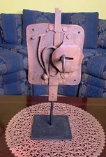 Antique Primitive 18th Century 1700s Iron Trunk Lock w/ Original Skeleton Key