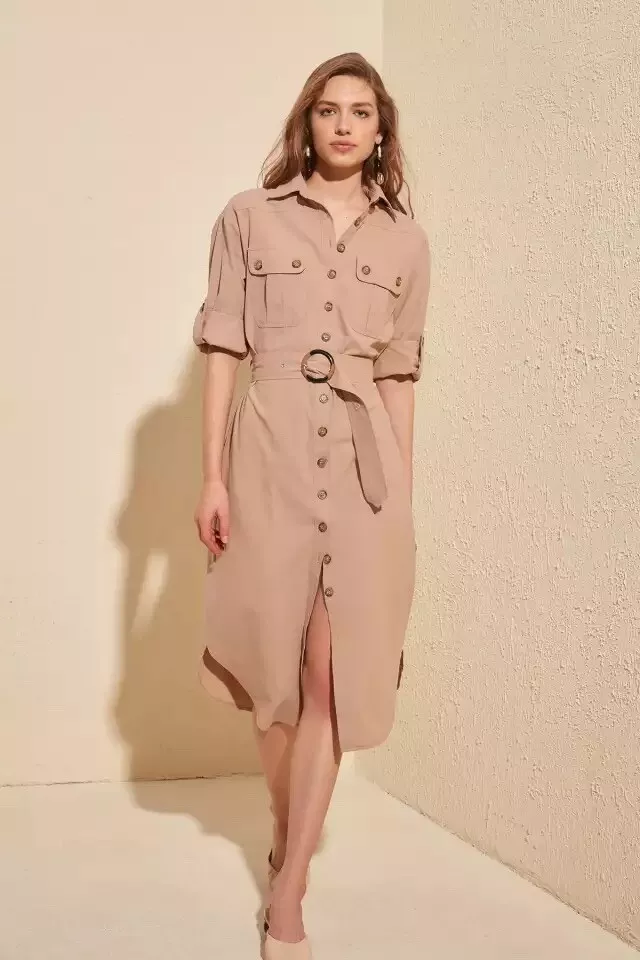 Beige clearance safari dress