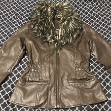 Jou Jou Girls Faux Fur Collar Full Zip Jacket Sz XL