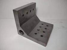 Vtg Angle Plate Machinist Tool Maker Made ~ Hardened & Tapped Threaded   ~    C2