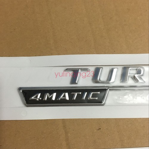 2x TURBO 4 MATIC Chrome Side Decal Badge Sticker for Mercedes-Benz C43 C63 E63 - Picture 3 of 4