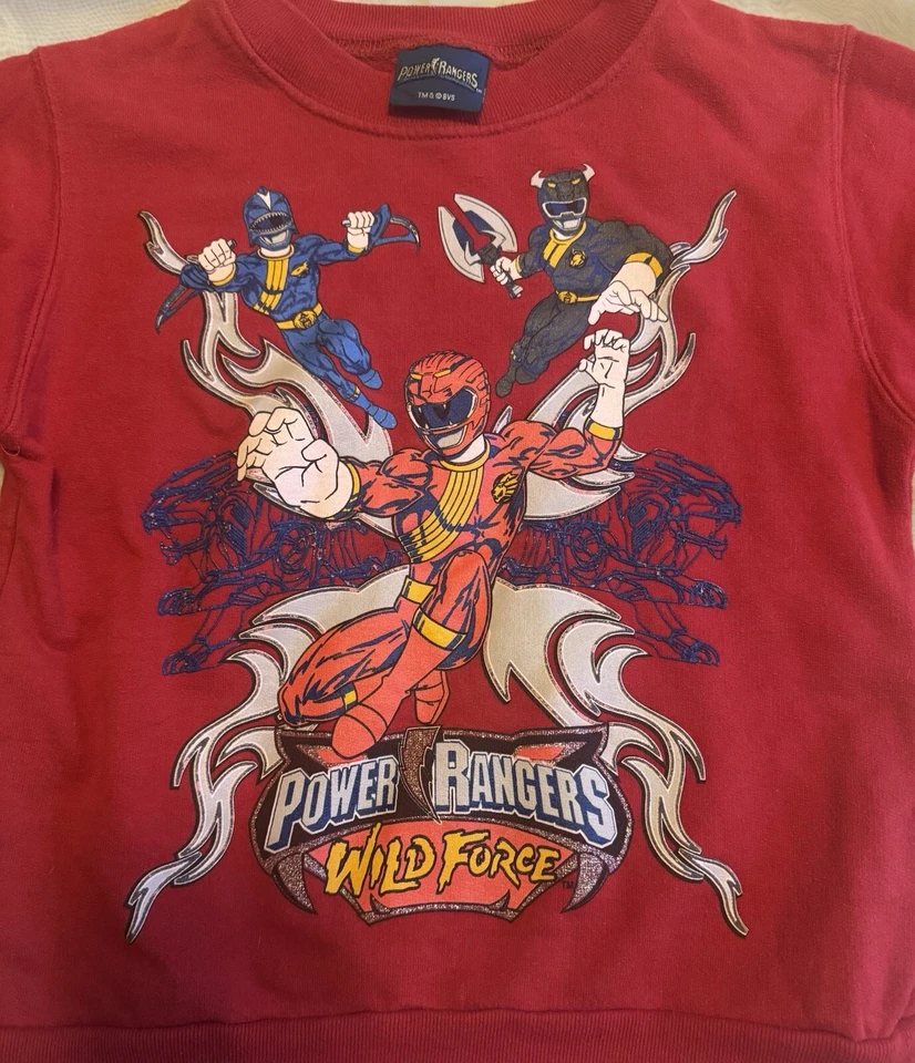 Boys POWER RANGERS Wild Force Red Sweatshirt Medium (see Measurements) - Imagem 2 de 3