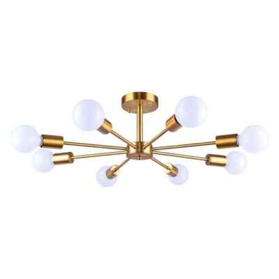 Rennnsan Claire 24 in. 8-Light Gold Mid-Century Pendant Ceiling Light
