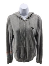 Victorias Secret PINK Womens Full Zip Hoodie Sweatshirt Size XS Gray Fast Ship