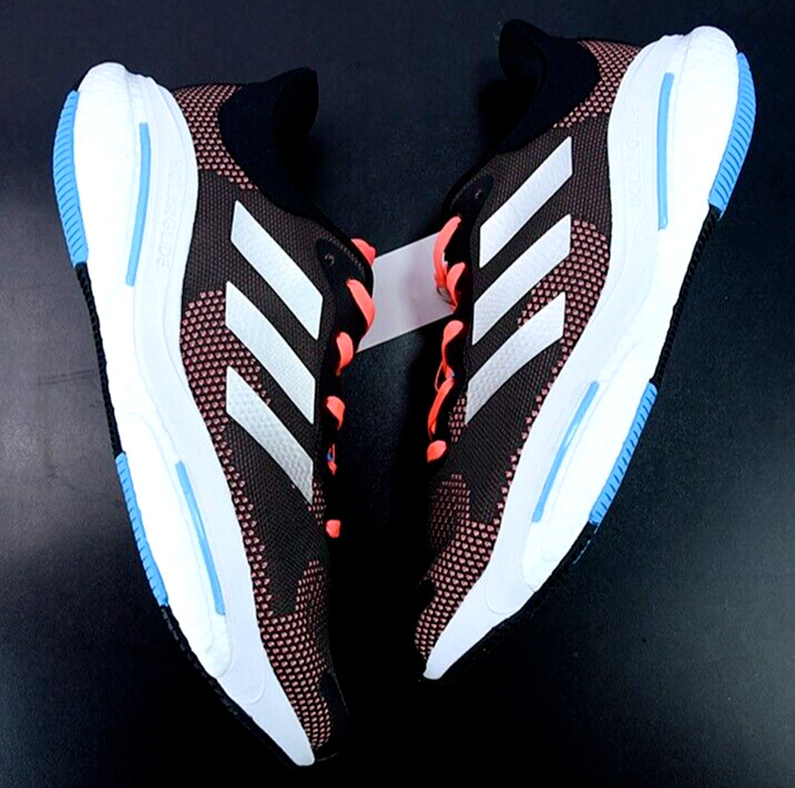 Adidas US 13 Men's  Black Orange White Blue Run Comfort Solarglide 5  H01162 New thumbnail 20