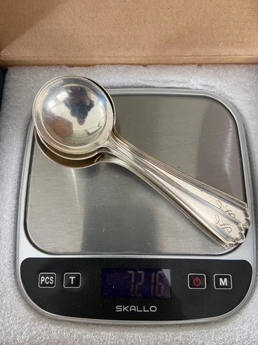 Gorham Sterling Silver Spoons – Set of 8 – 7.216 oz – Monogram S – Vintage