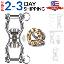 Silent Bearing Swing Swivel, Tire Swing Swivel with 2 Removeable Buckle for W...