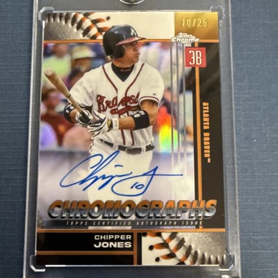 2025 Topps Chrome Chromographs Chipper Jones #CHR-CJ Orange Refractor 10/25 (AU)