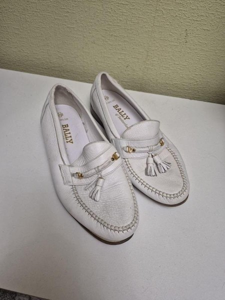 Women Bally Loafers White Leather 40