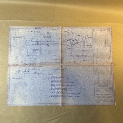 Vintage 1974 Copy Of Blueprint For Wrench Moore Drop Forging Co. As Is INV-P1027