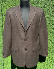 Valentino Roma Virgin Wool Windowpane 3 Button Blazer Sport Coat Jazket Sz 48 6R