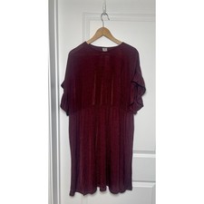 NWT ASOS Curve Burgundy Red Ruffle Sleeve Babydoll Dress Sz 16 Girly Boho Girly