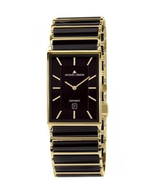 JACQUES LEMANS Men Analog Quartz Casual Watch Classic Dress Black Dial Waterproo