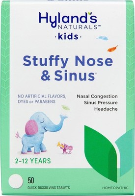 Hyland's Kids Stuffy Nose and Sinus Tablets, Cold Medicine for Children Ages 2 a