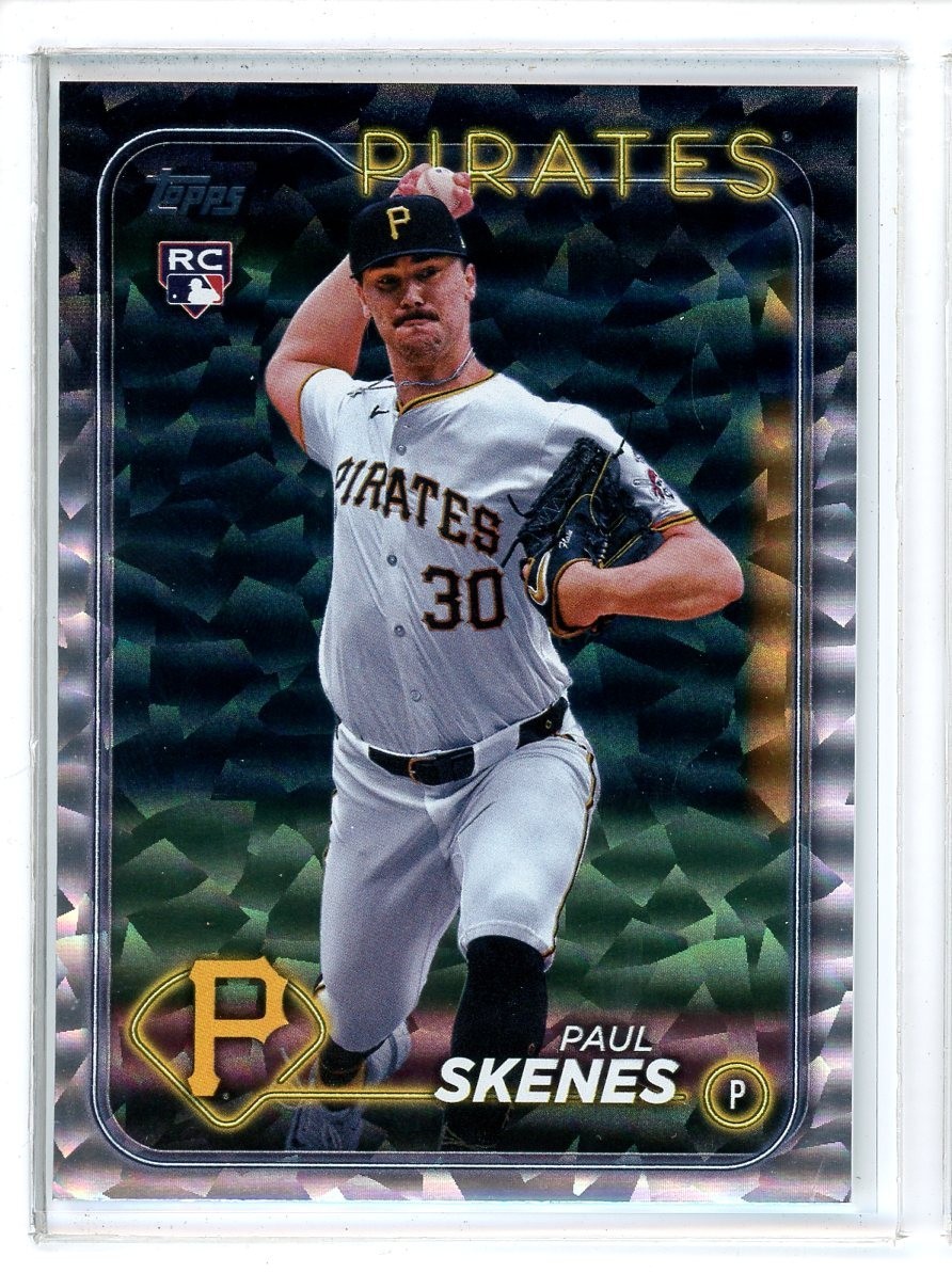 2024 Topps Update #US100 Paul Skenes RC Rookie Silver Crackle Foilboard (CW)