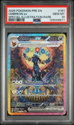 2025 POKEMON PRE EN-PRISMATIC EVOLUTIONS #161 UMBREON EX PSA 10