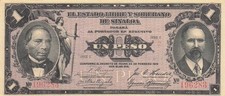 Mexico / San Blas, Sinaloa 1 Peso 22.2.1915  Series E  Circulated Banknote Tx 8