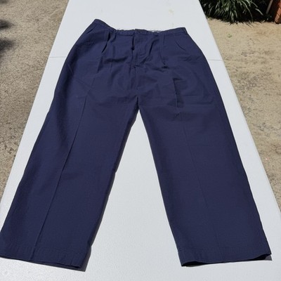 Polo Ralph Lauren Two Pleat Seersucker Pants 38 30 Navy Blue Trousers Andrew