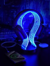 Light Up Headphone Stand with 16 Color Lights, PCB Pattern Acrylic Headset Stan