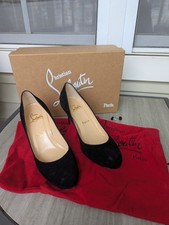 Christian Louboutin Simple Pump 70 Veau Velours Black Heels Sz 35.5 US 5 In Box