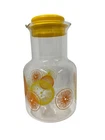 Vintage 1.5 Qt Pyrex Glass Juice Pitcher Carafe with Lid Lemons & Oranges (3515)