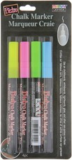 Uchida Bistro Chalk Marker Fine Point Set 4/Pkg-Fluorescent Pink, Blue, Green 