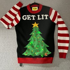 Tipsy Elves Ugly Christmas Tree Sweater Light Up Size S holiday Santa Claus
