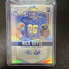Panini Prizm Draft Picks Nick Boyle #228 Rookie Autograph Silver Prizm Delaware