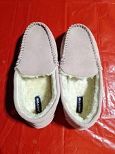 Lands End Suede Slippers Size 10 New Dusty Rose