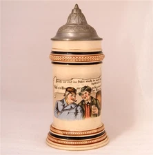 Antique German Beer Stein Humorous Theme Marzi and Remy/S.P.Gerz c.1910s