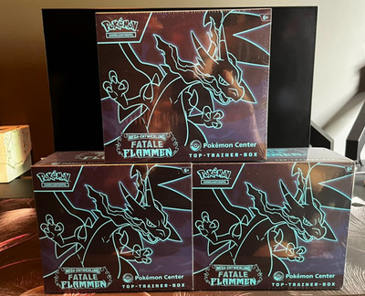 3x Pokemon Pokémon Center Fatale Flammen Top Trainer Box TTB Deutsch | NEU OVP