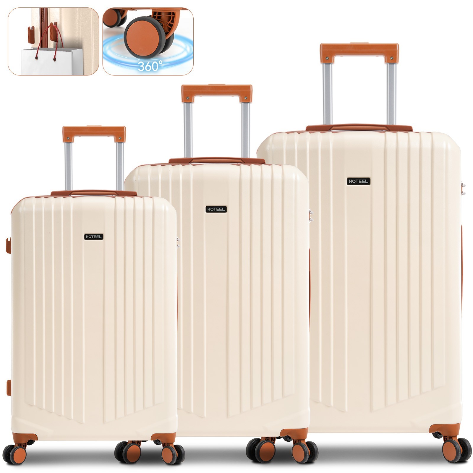Set Abs+pc Hard Shell Suitcase With Spinner Wheels & Tsa Lock