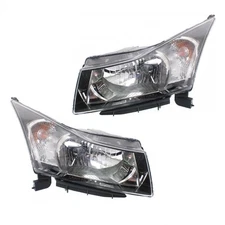 For Chevy Cruze 2011 2012 Headlight Driver & Passenger Side |Pair|w/ Chrome Ring