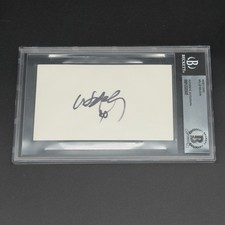 Willie Nelson Signed Index Card Slabbed Beckett Authentic Autograph Signature