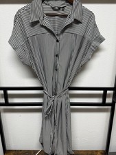 Mlle gabrielle collar women’s dress Size 1X EUC Striped black and white