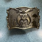 Shriner Masonic AAONMS Vintage Belt Buckle — photo 1