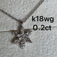 18kw gold diamond 0.2ct snowflake flower necklace