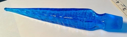Beautiful Large Blue Glass Stopper Blenko Empoli