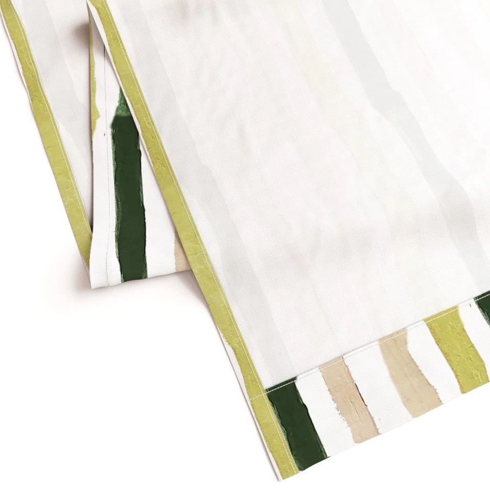 Juego de 2 fotos de panel de cortina personalizado estampado a rayas de verano vintage de rayas pastel Foto 4 de 4